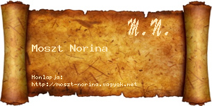 Moszt Norina névjegykártya